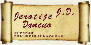 Jerotije Dančuo vizit kartica
